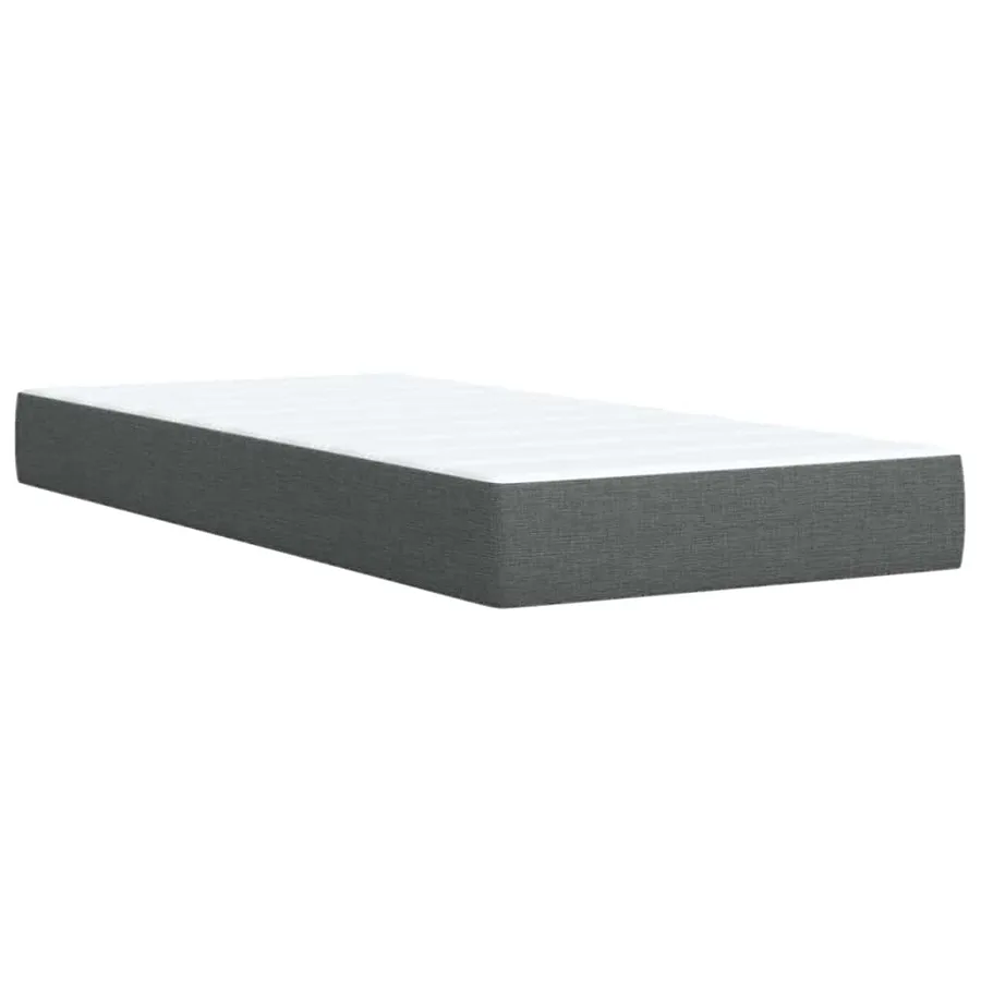 Sommier à lattes de lit avec matelas Gris foncé 100x200cm Tissu - 11