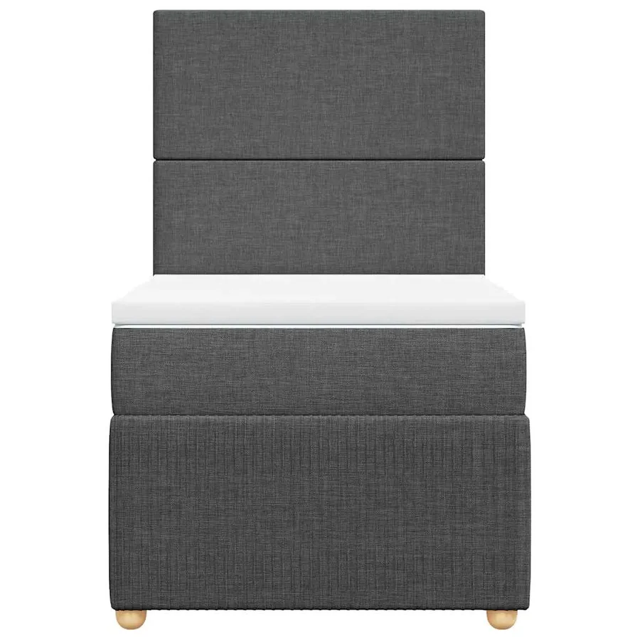 Sommier à lattes de lit avec matelas Gris foncé 100x200cm Tissu - 6