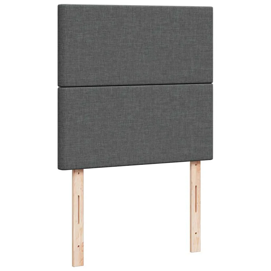 Sommier à lattes de lit avec matelas Gris foncé 100x200cm Tissu - 9