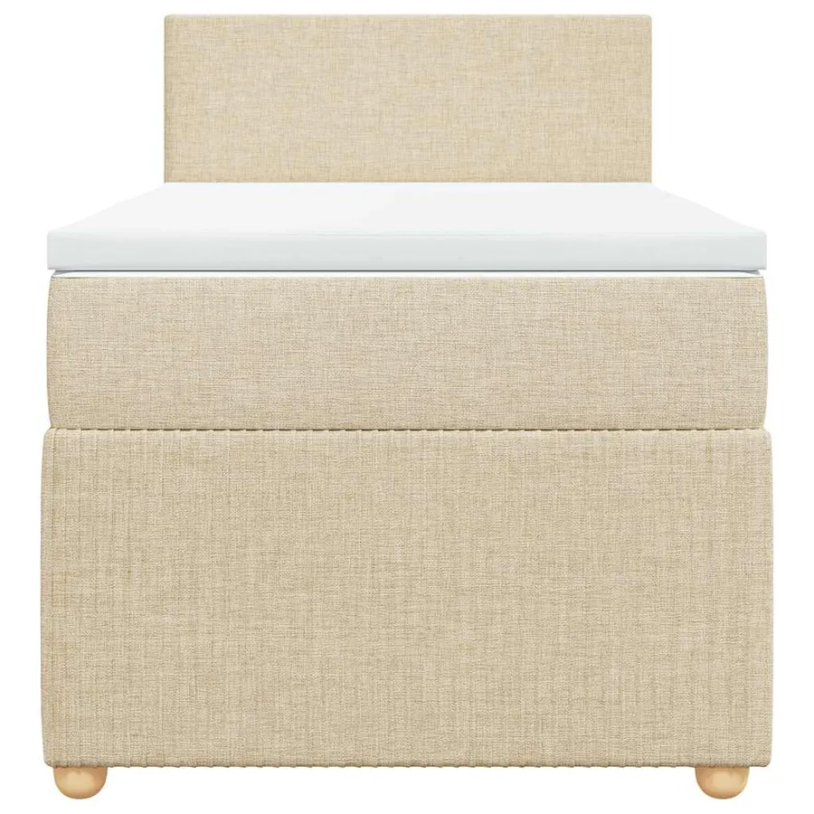 Sommier à lattes de lit avec matelas Crème 100x200 cm Tissu - 4