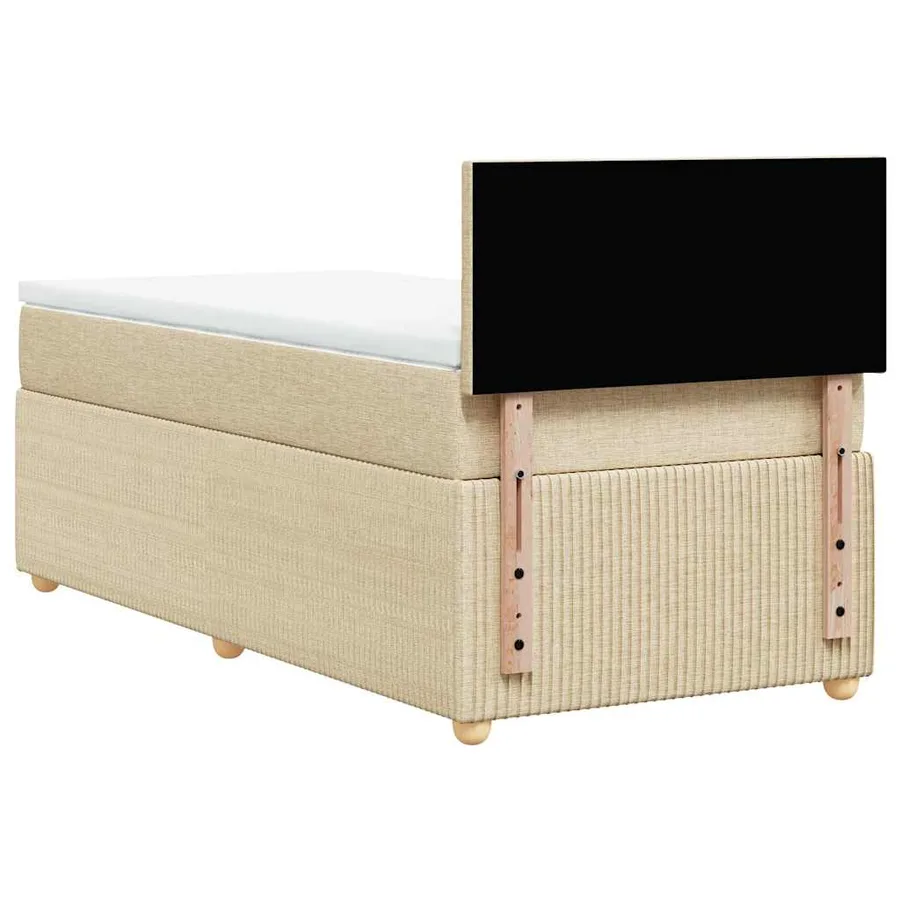 Sommier à lattes de lit avec matelas Crème 100x200 cm Tissu - 6