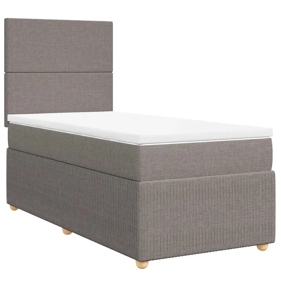 Sommier à lattes de lit avec matelas Taupe 100x200 cm Tissu - 2