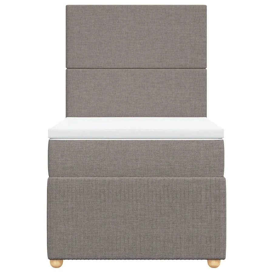 Sommier à lattes de lit avec matelas Taupe 100x200 cm Tissu - 4