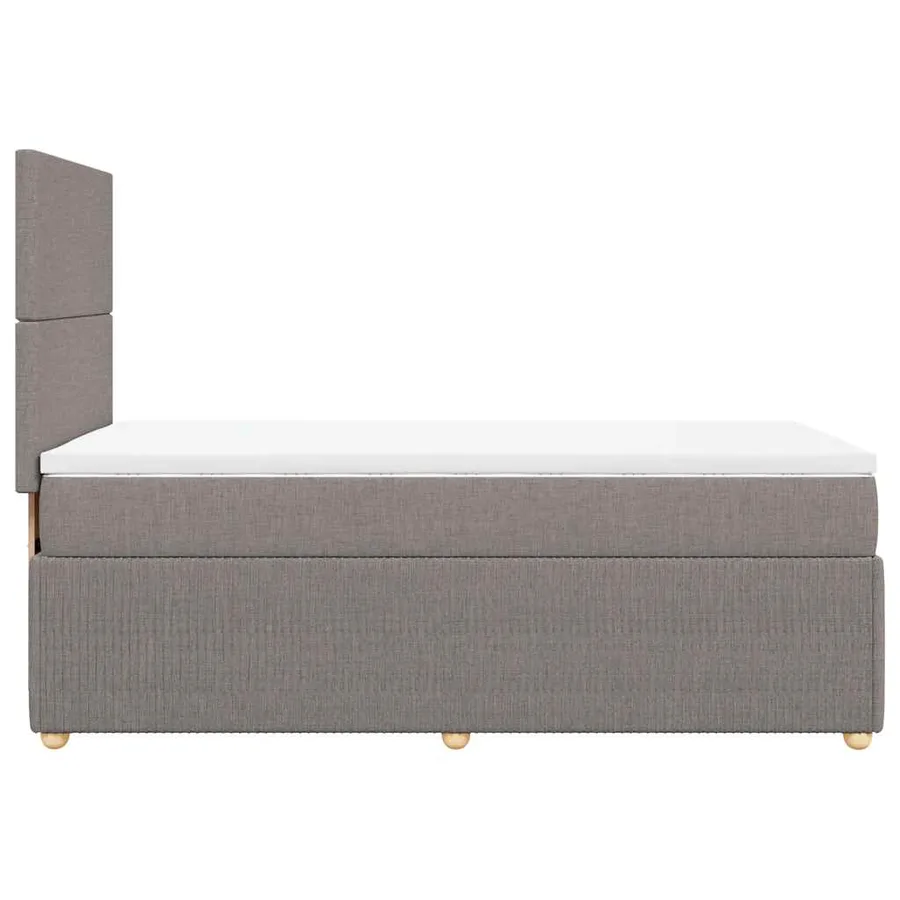Sommier à lattes de lit avec matelas Taupe 100x200 cm Tissu - 5