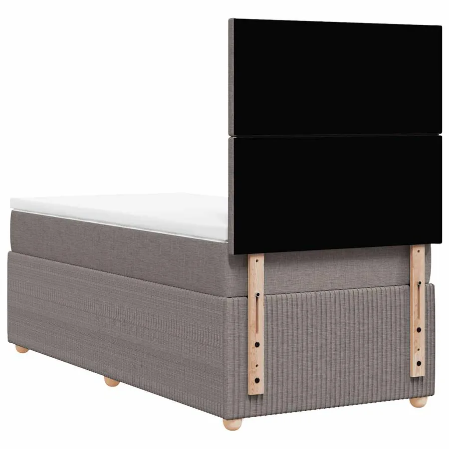 Sommier à lattes de lit avec matelas Taupe 100x200 cm Tissu - 6