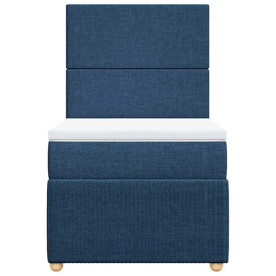 Sommier à lattes de lit avec matelas Bleu 100x200 cm Tissu - 4