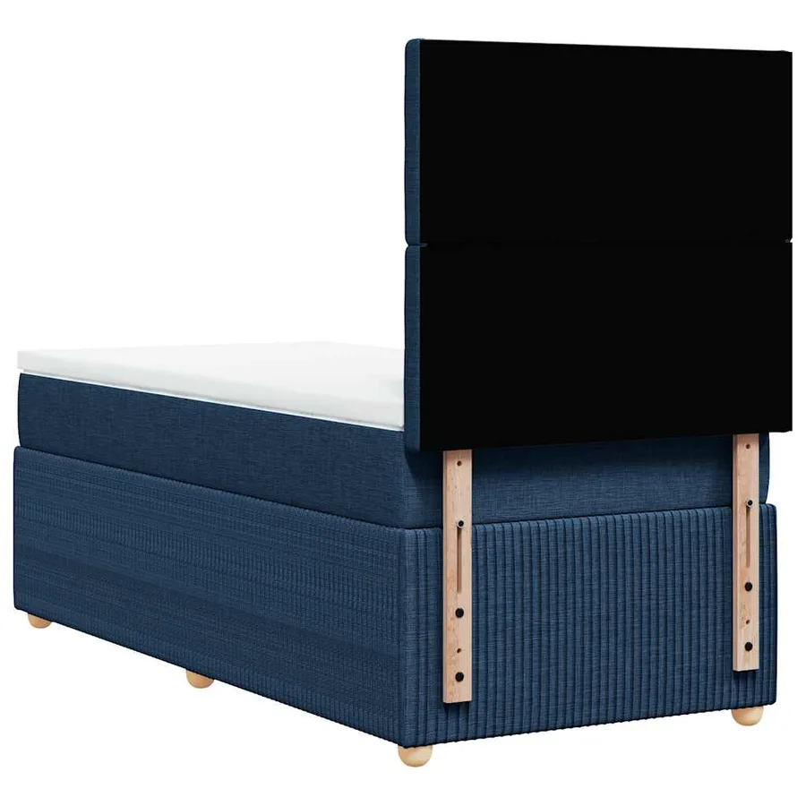 Sommier à lattes de lit avec matelas Bleu 100x200 cm Tissu - 6
