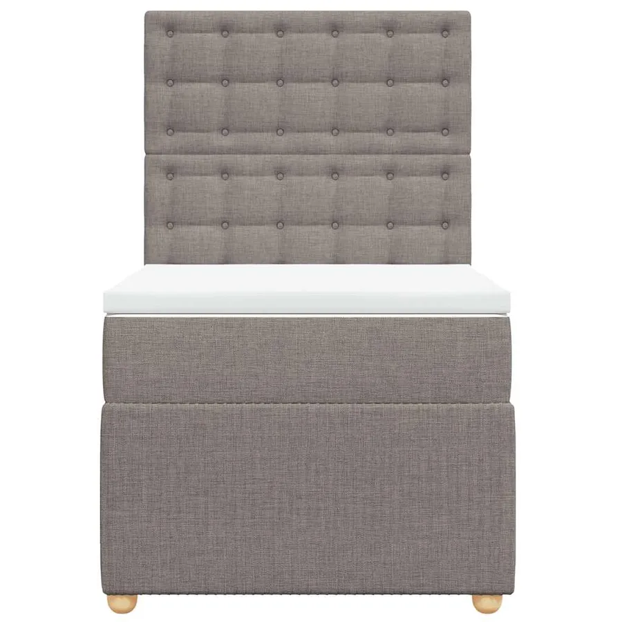 Sommier à lattes de lit avec matelas Taupe 100x200 cm Tissu - 4
