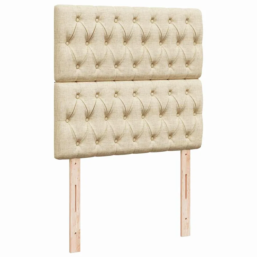 Sommier à lattes de lit avec matelas Crème 100x200 cm Tissu - 7
