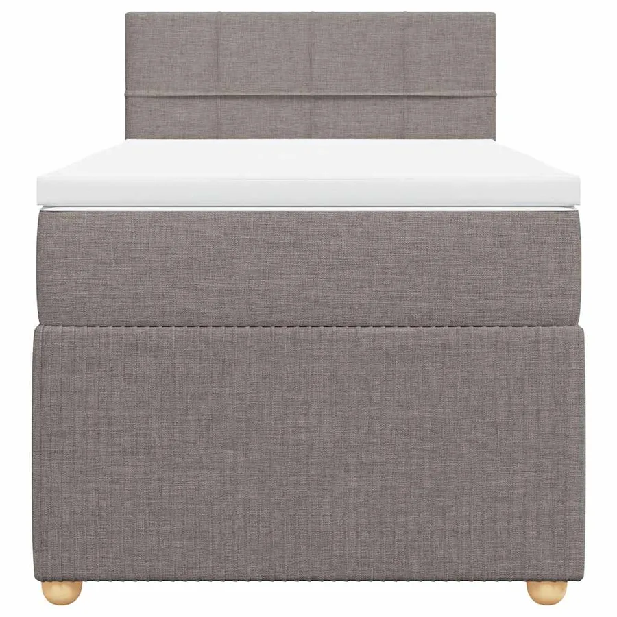 Sommier à lattes de lit avec matelas Taupe 100x200 cm Tissu - 4