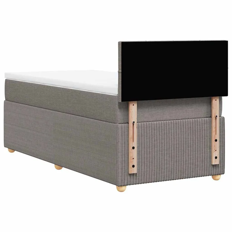 Sommier à lattes de lit avec matelas Taupe 100x200 cm Tissu - 6