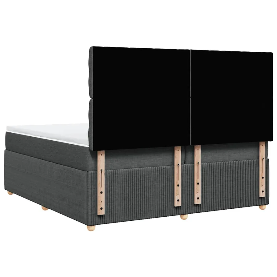 Sommier à lattes de lit avec matelas Gris foncé 200x200cm Tissu - 6