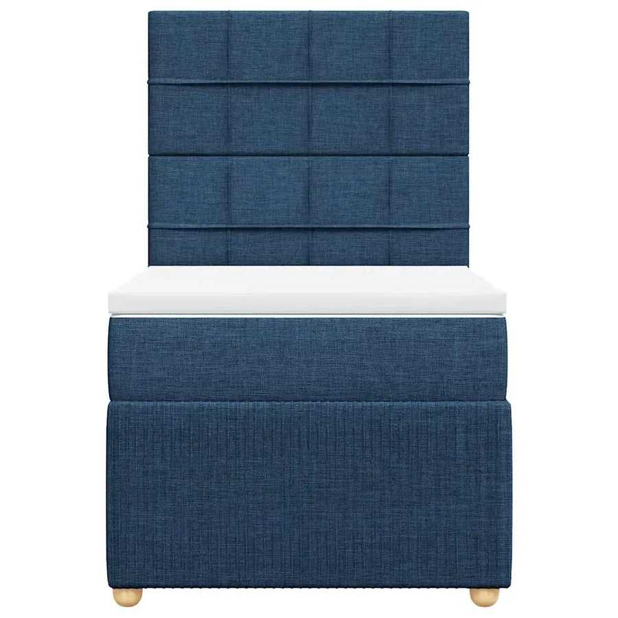 Sommier à lattes de lit avec matelas Bleu 90x200 cm Tissu - 4