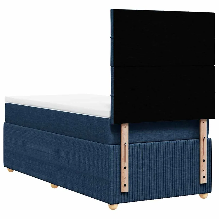 Sommier à lattes de lit avec matelas Bleu 90x200 cm Tissu - 6