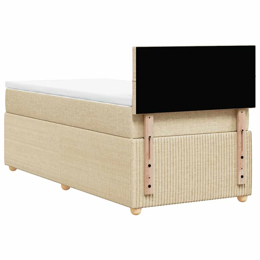 Sommier à lattes de lit avec matelas Crème 90x200 cm Tissu - 6