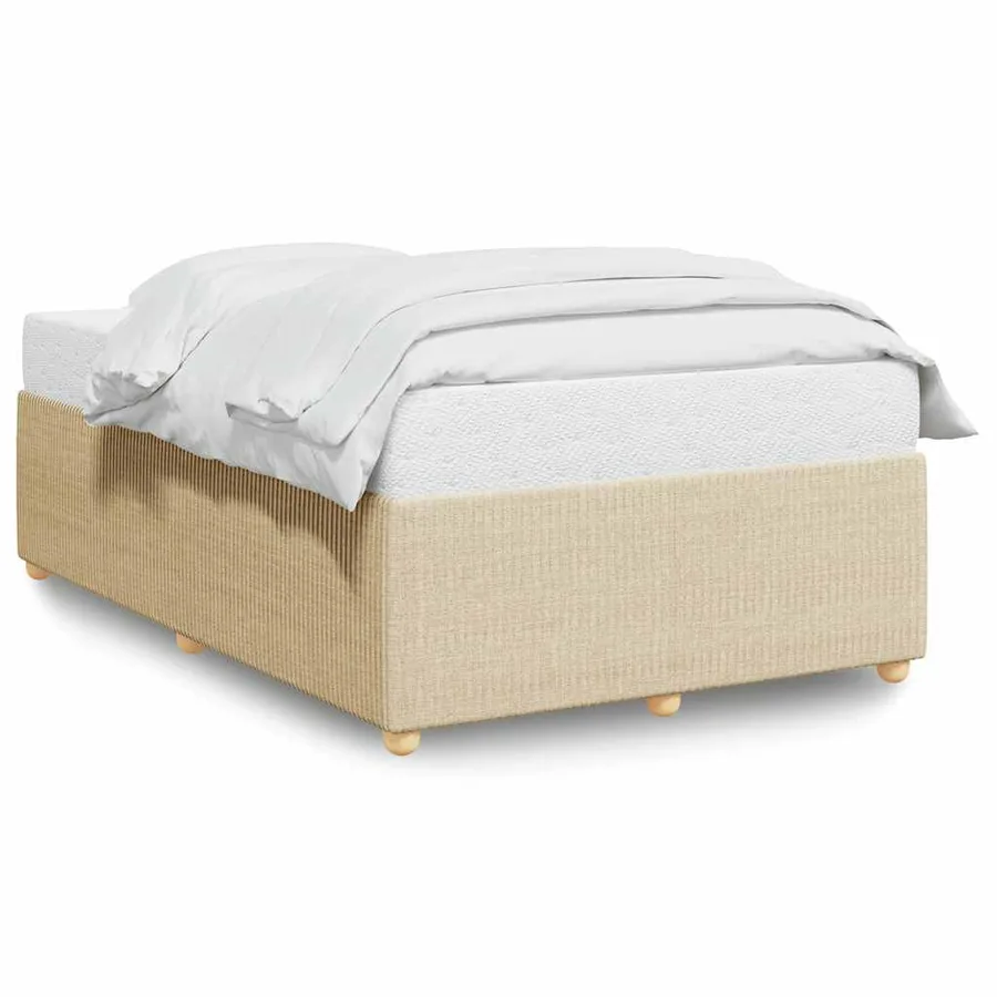 Cadre de lit sans matelas crème 120x200 cm tissu - 2