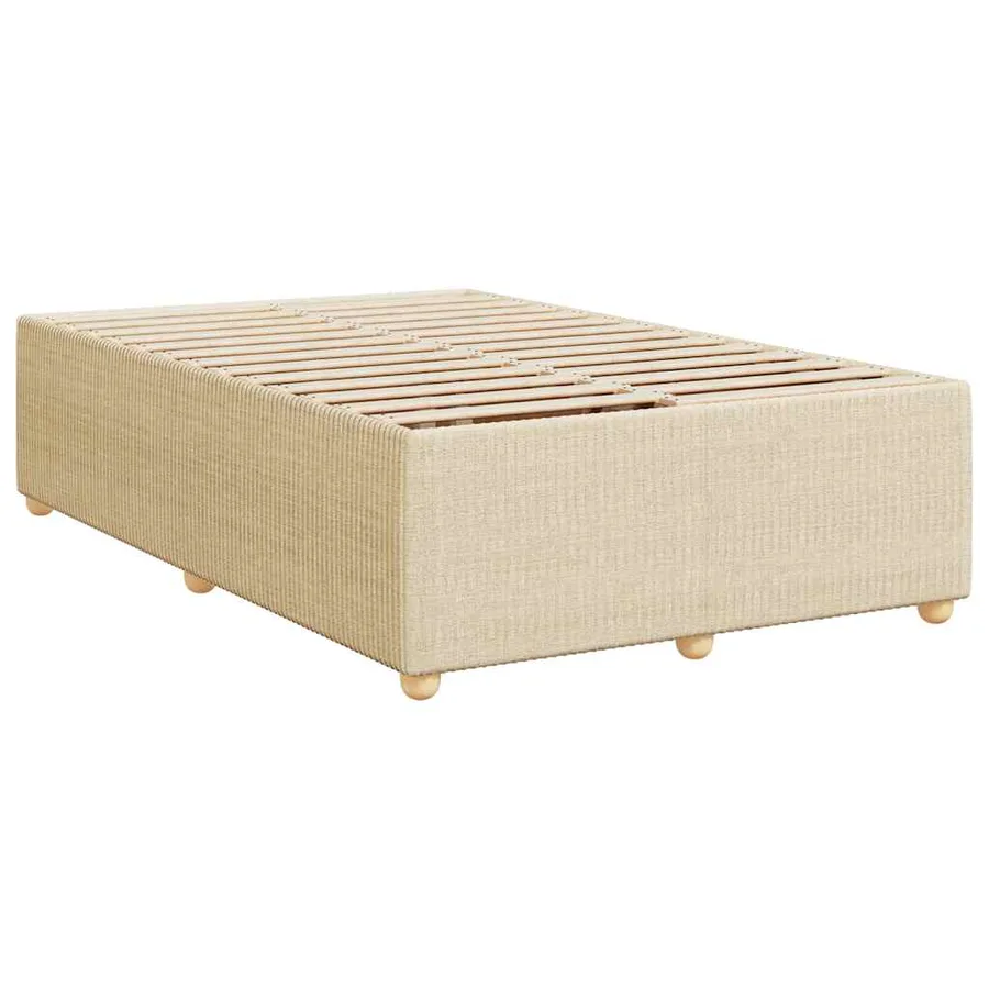 Cadre de lit sans matelas crème 120x200 cm tissu - 3