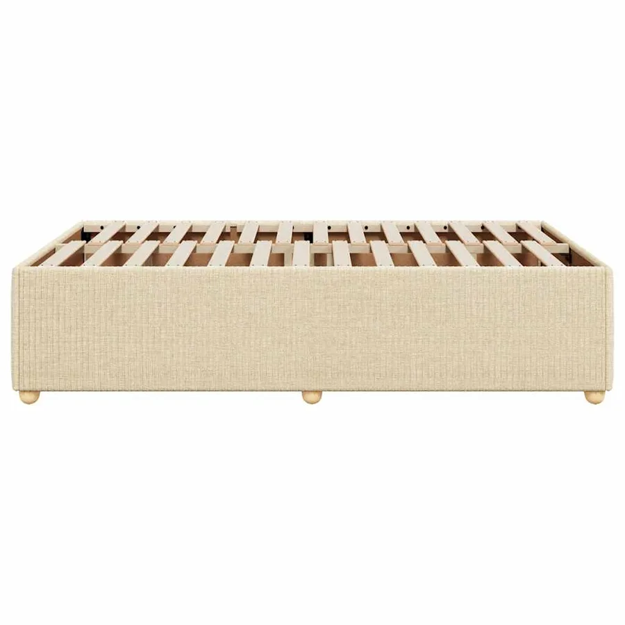 Cadre de lit sans matelas crème 120x200 cm tissu - 5