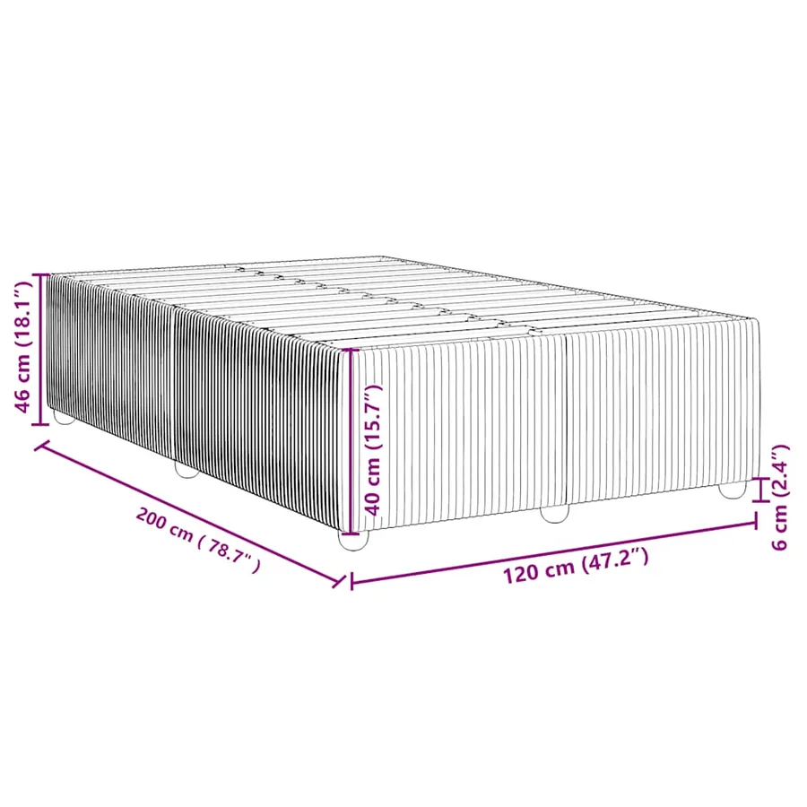 Cadre de lit sans matelas crème 120x200 cm tissu - 9