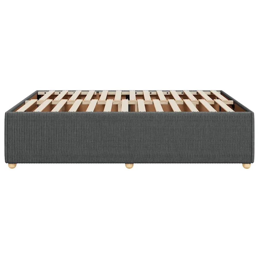 Cadre de lit sans matelas gris foncé 160x200 cm tissu - 5