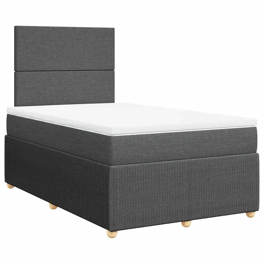 Sommier à lattes de lit avec matelas Gris foncé 120x200cm Tissu - 2