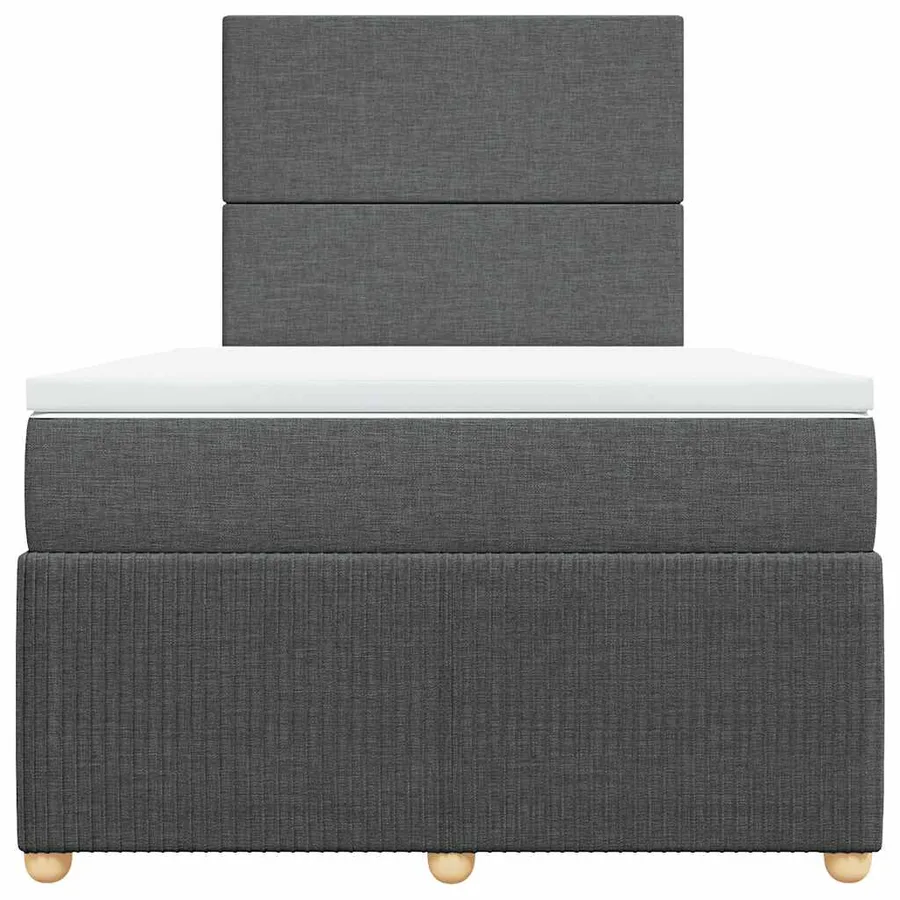 Sommier à lattes de lit avec matelas Gris foncé 120x200cm Tissu - 4