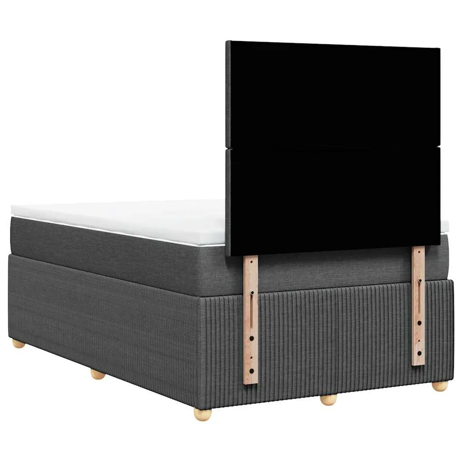 Sommier à lattes de lit avec matelas Gris foncé 120x200cm Tissu - 6