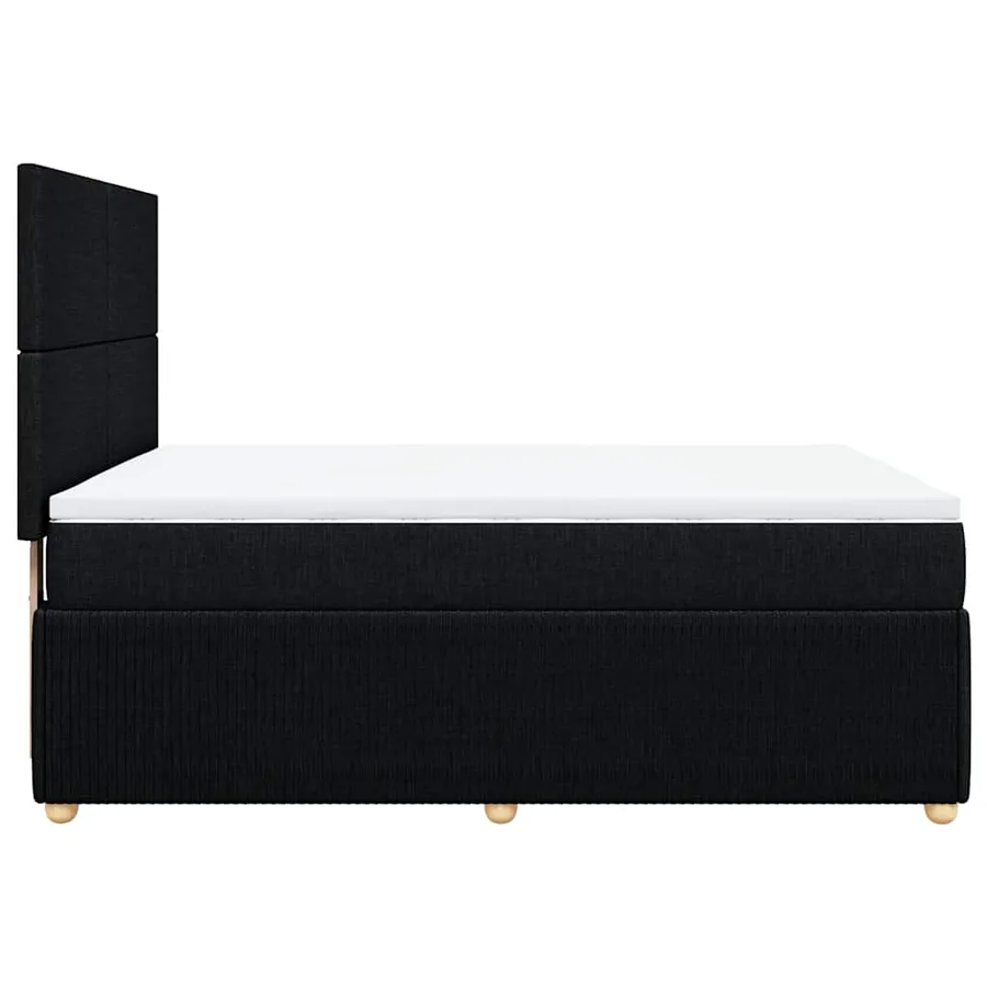Sommier à lattes de lit avec matelas Noir 140x200 cm Tissu - 5