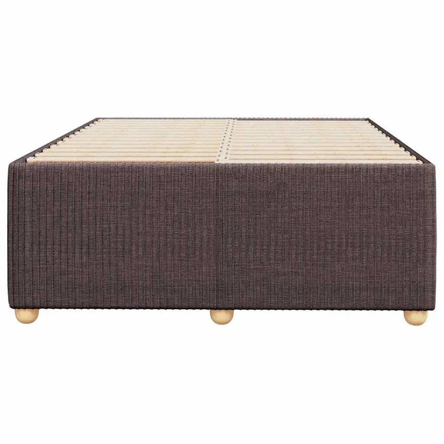 Cadre de lit sans matelas marron foncé 120x200 cm tissu - 4