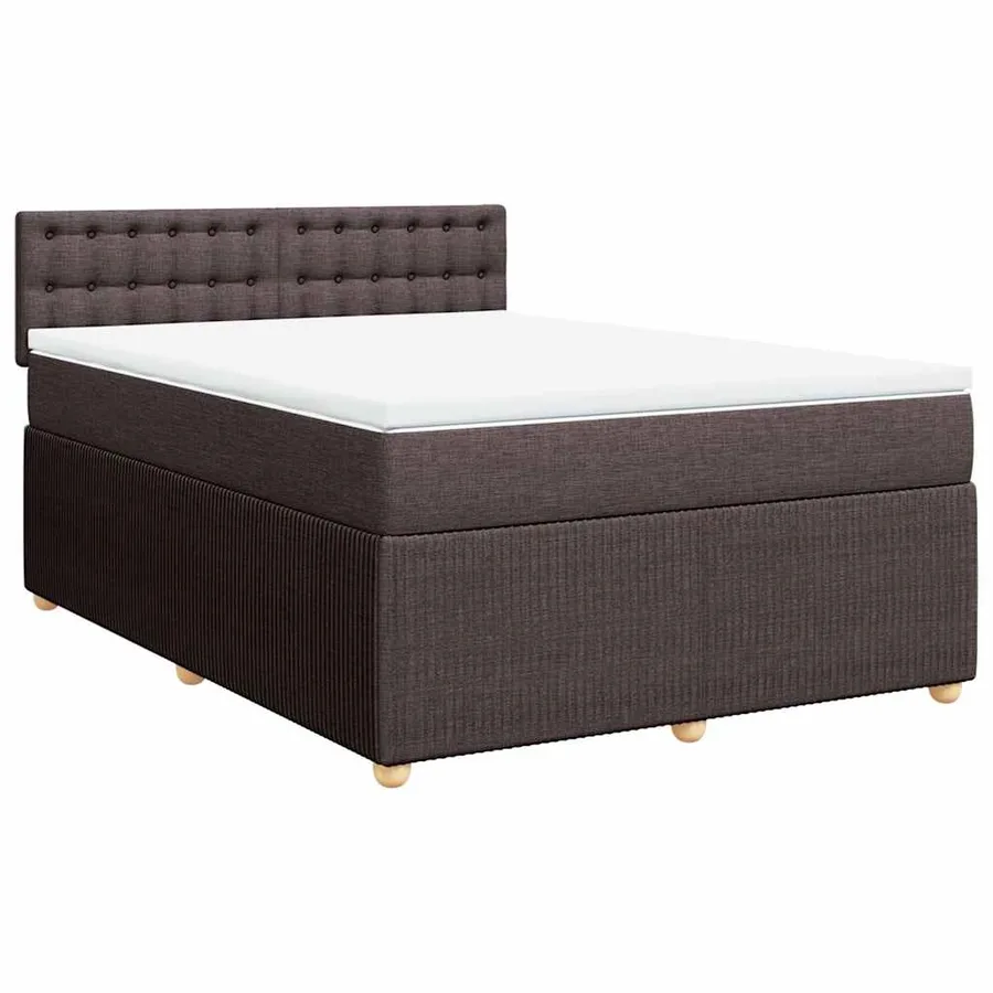 Sommier à lattes de lit avec matelas Marron foncé 160x200 cm - 2