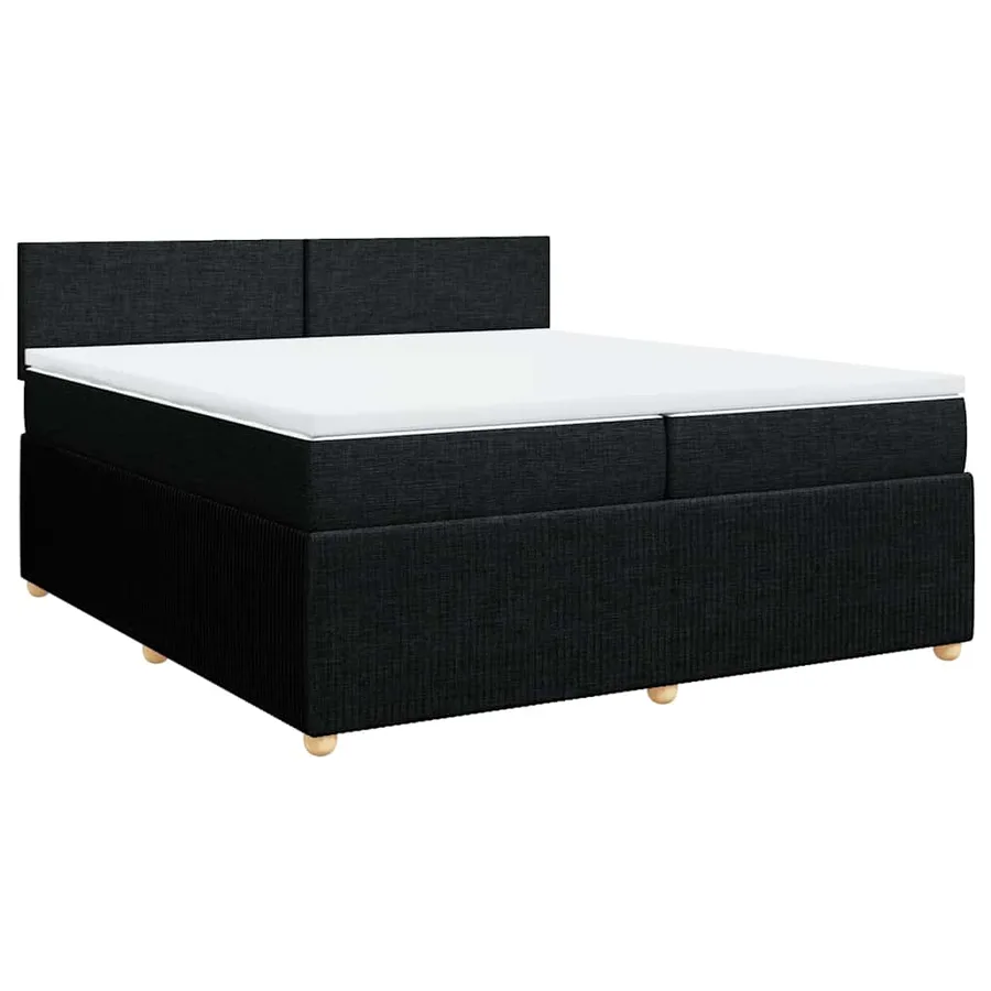 Sommier à lattes de lit avec matelas Noir 200x200 cm Tissu - 2
