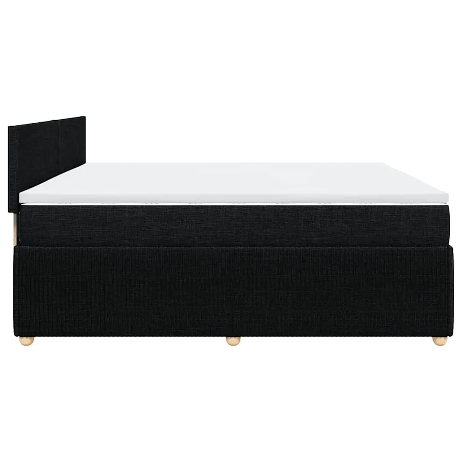 Sommier à lattes de lit avec matelas Noir 200x200 cm Tissu - 5