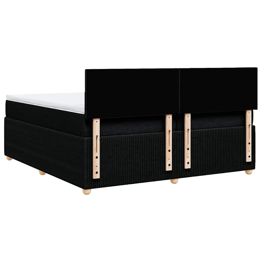 Sommier à lattes de lit avec matelas Noir 200x200 cm Tissu - 6