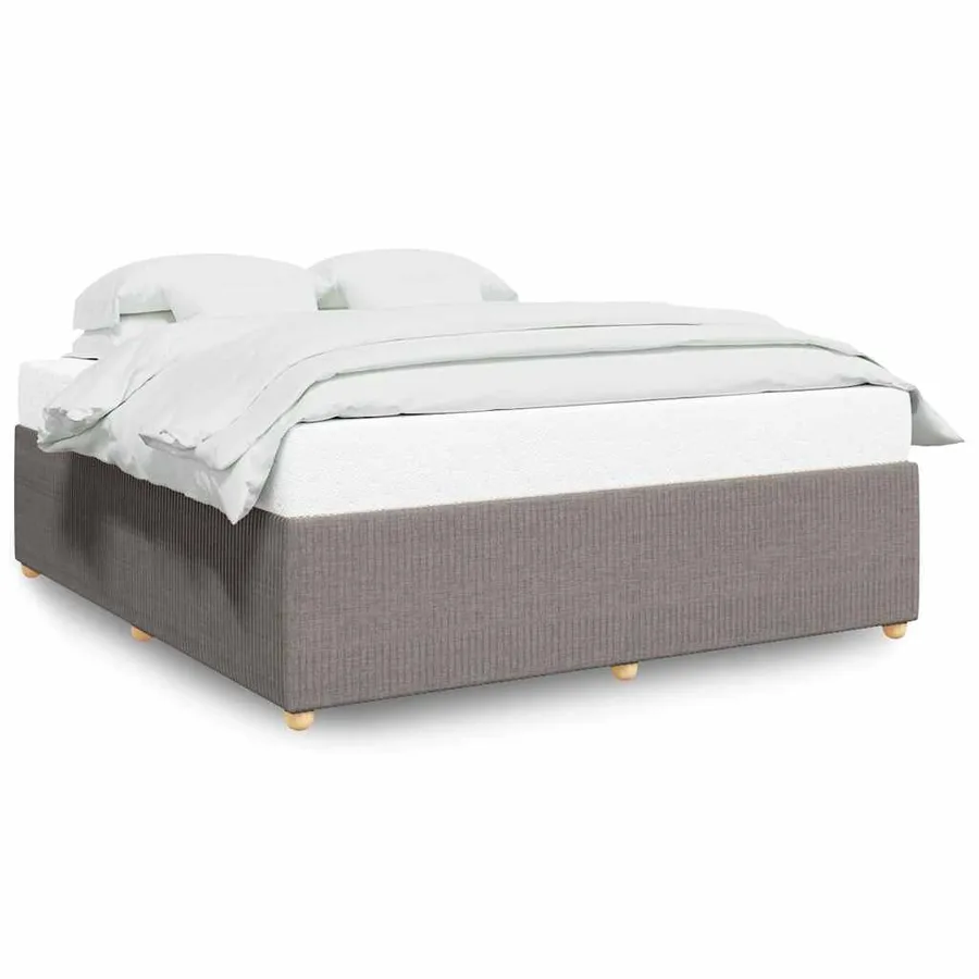 Cadre de lit sans matelas taupe 200x200 cm tissu - 2