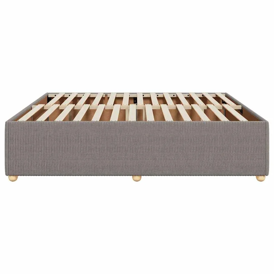 Cadre de lit sans matelas taupe 200x200 cm tissu - 5