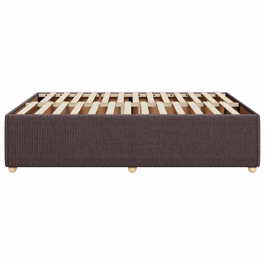 Cadre de lit sans matelas marron foncé 160x200 cm tissu - 5