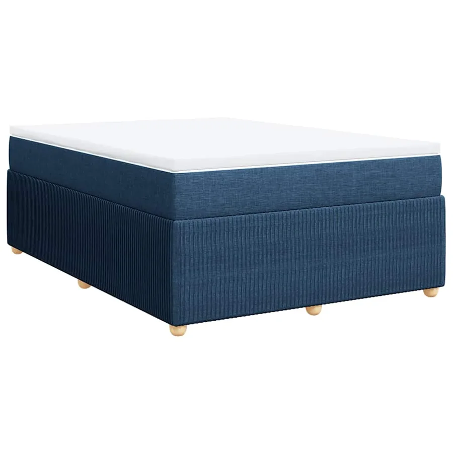 Sommier à lattes de lit avec matelas Bleu 140x200 cm Tissu - 2