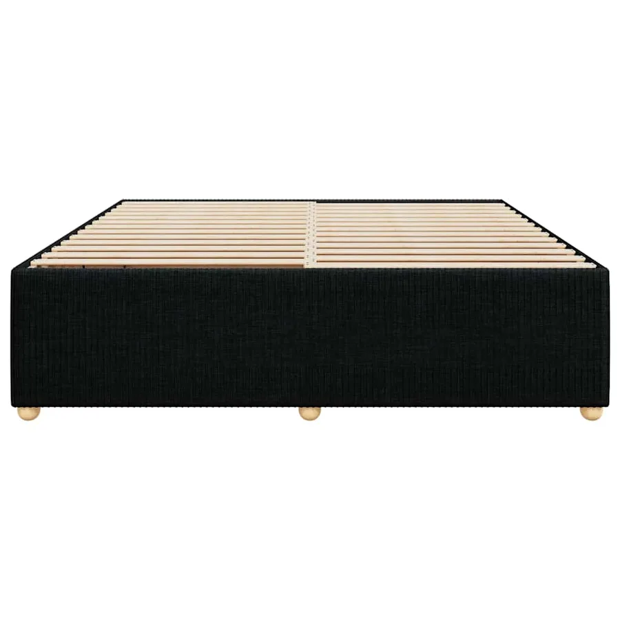 Cadre de lit sans matelas noir 200x200 cm tissu - 4