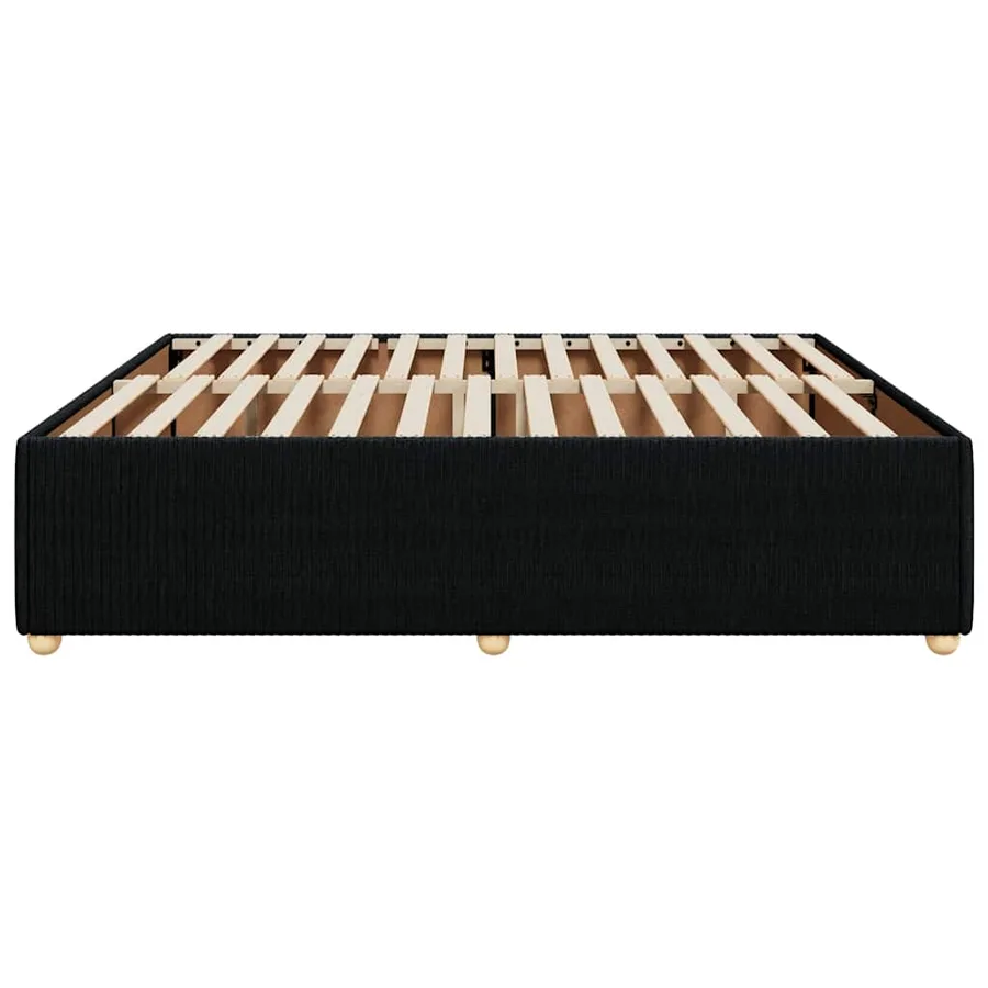 Cadre de lit sans matelas noir 200x200 cm tissu - 5