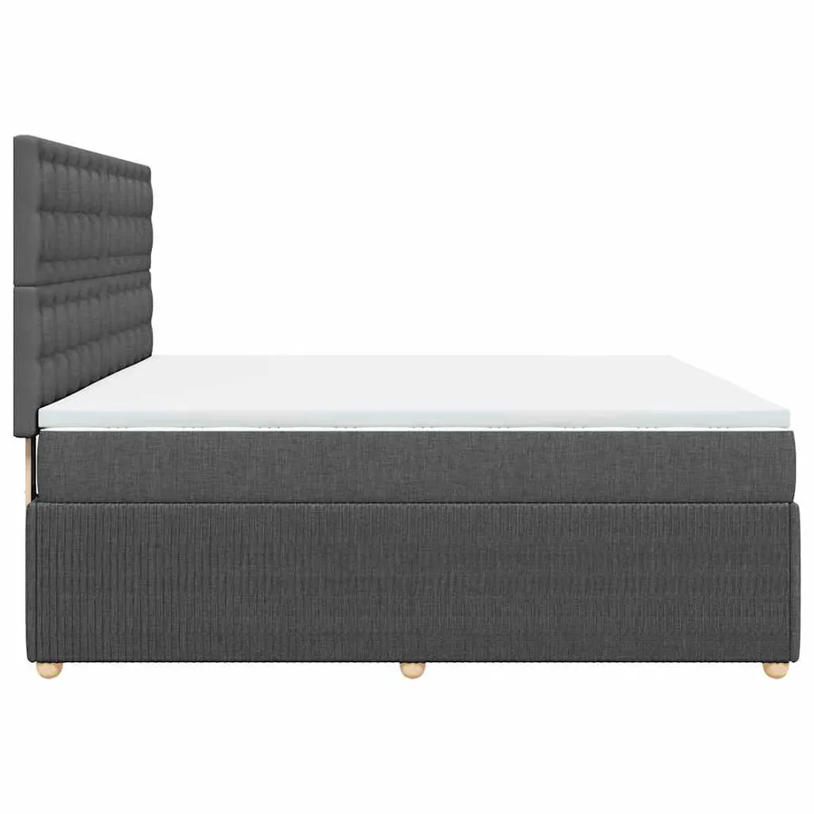 Sommier à lattes de lit avec matelas Gris foncé 180x200cm Tissu - 5