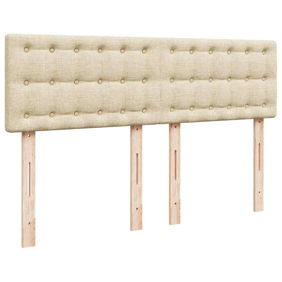 Sommier à lattes de lit avec matelas Crème 160x200 cm Tissu - 7