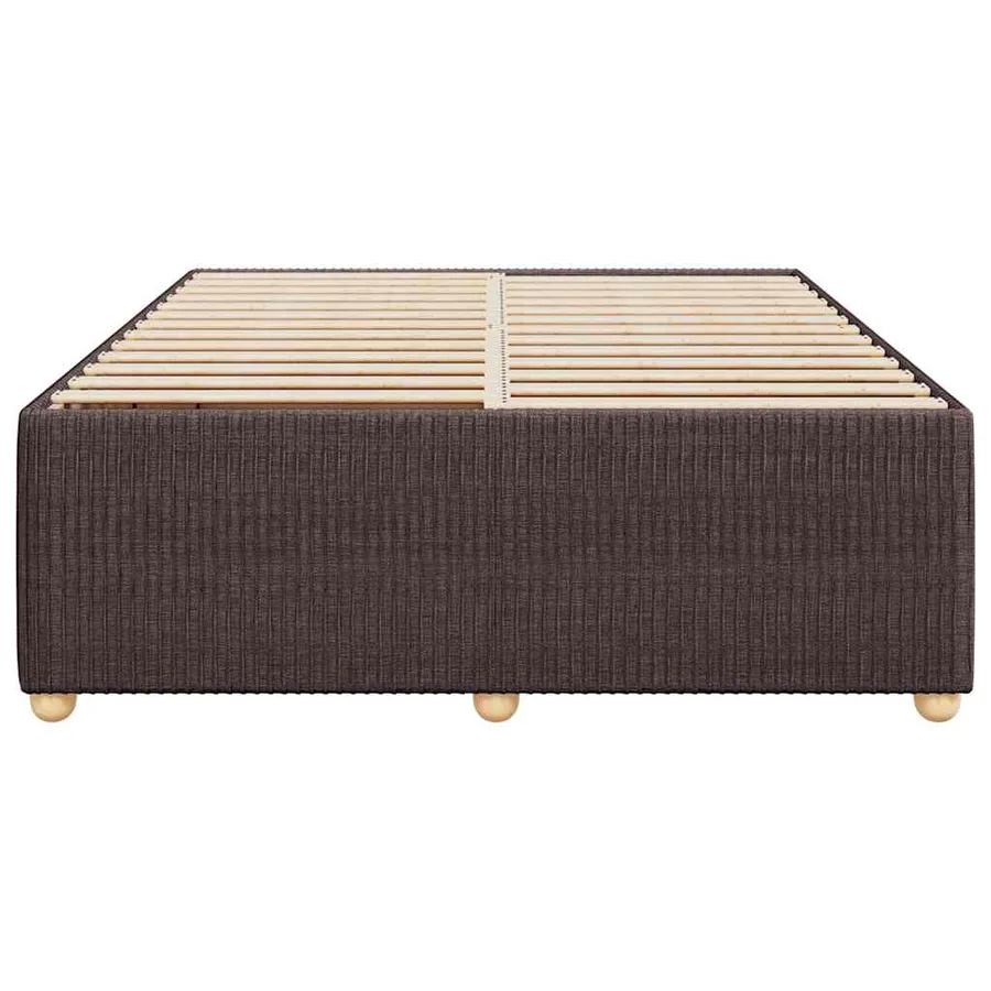 Cadre de lit sans matelas marron foncé 140x190 cm tissu - 4