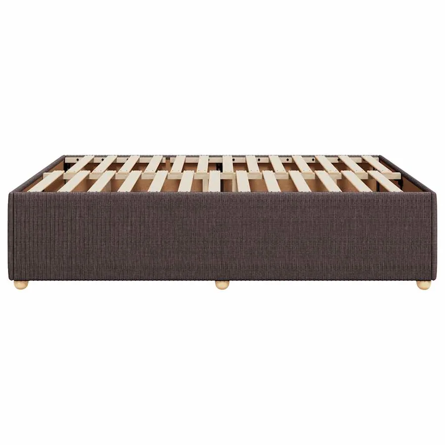 Cadre de lit sans matelas marron foncé 140x190 cm tissu - 5