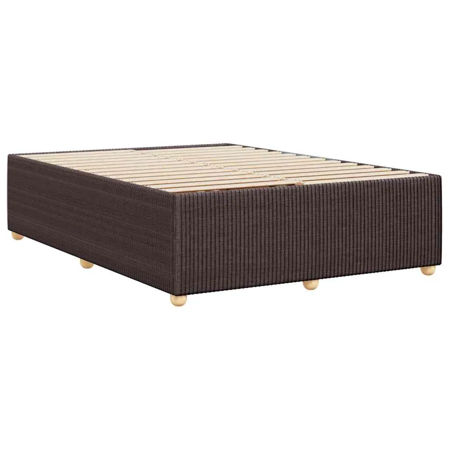 Cadre de lit sans matelas marron foncé 140x190 cm tissu - 6
