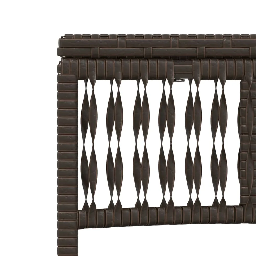 Chaises longues lot de 2 avec table marron résine tressée - 10