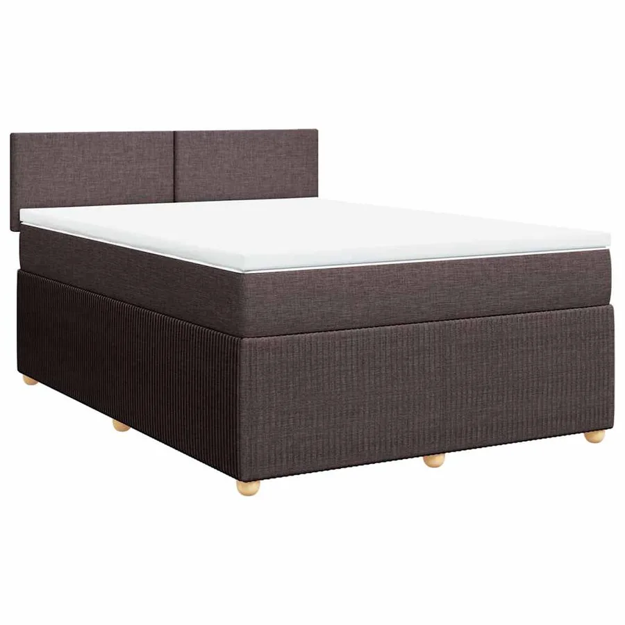 Sommier à lattes de lit avec matelas Marron foncé 140x200 cm - 2