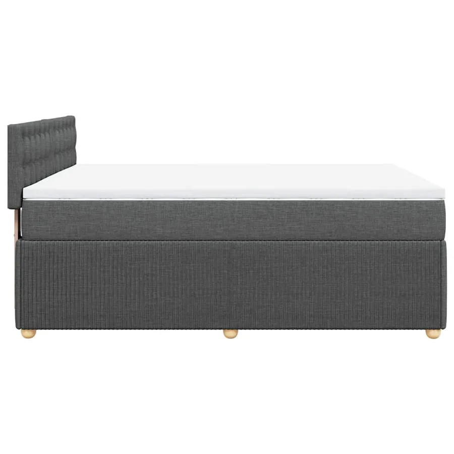 Sommier à lattes de lit avec matelas Gris foncé 140x200cm Tissu - 5