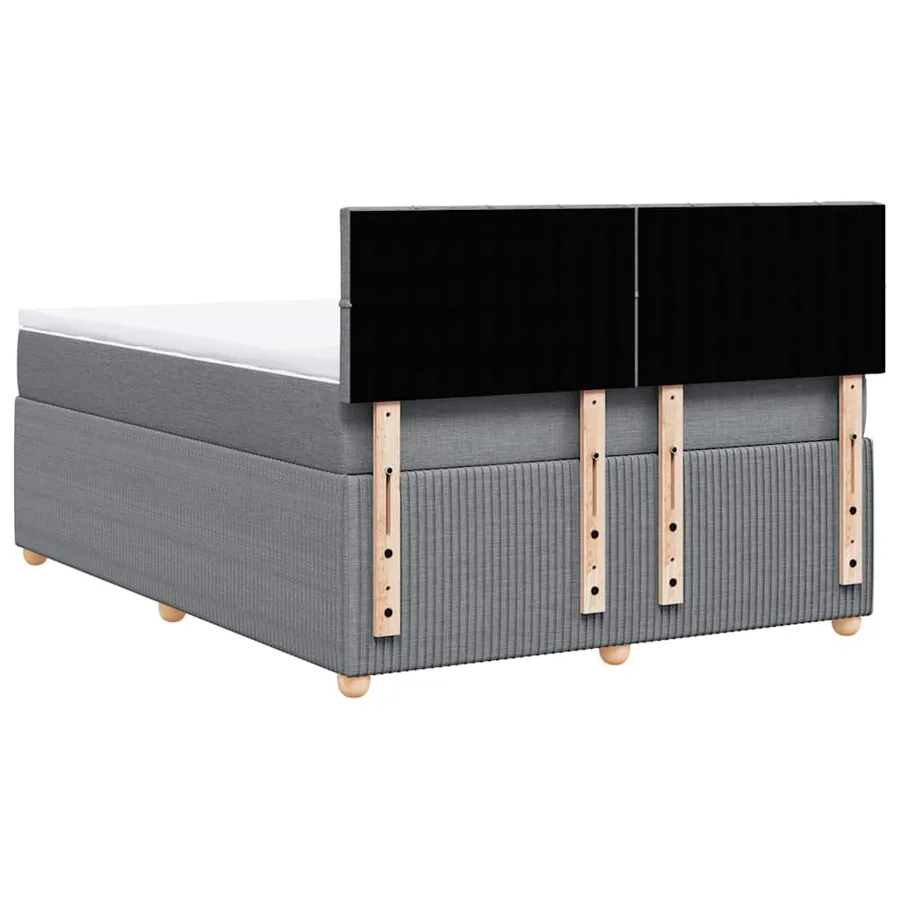 Sommier à lattes de lit avec matelas Gris clair 160x200cm Tissu - 8