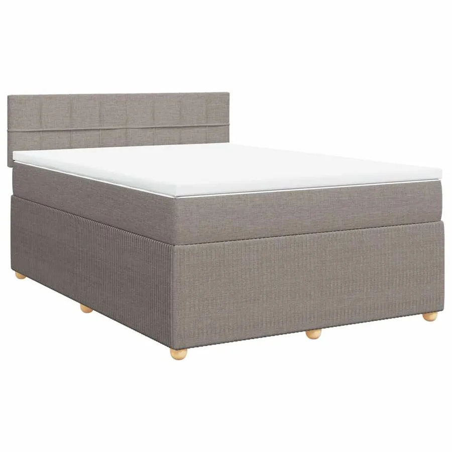 Sommier à lattes de lit avec matelas Taupe 140x200 cm Tissu - 3