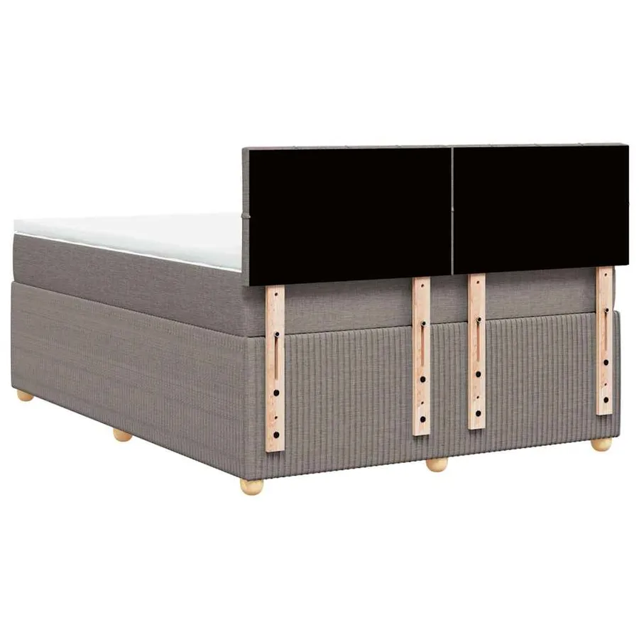 Sommier à lattes de lit avec matelas Taupe 140x200 cm Tissu - 8